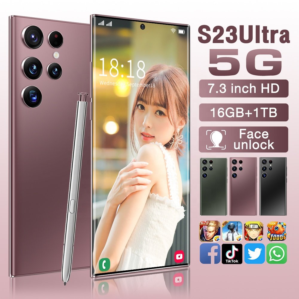 High Quality Wholesale S23 Ultra 6.8 HD Screen phones Unlocked Original Hand Cell Phones for Original S23 Ultra 12G 1TB
